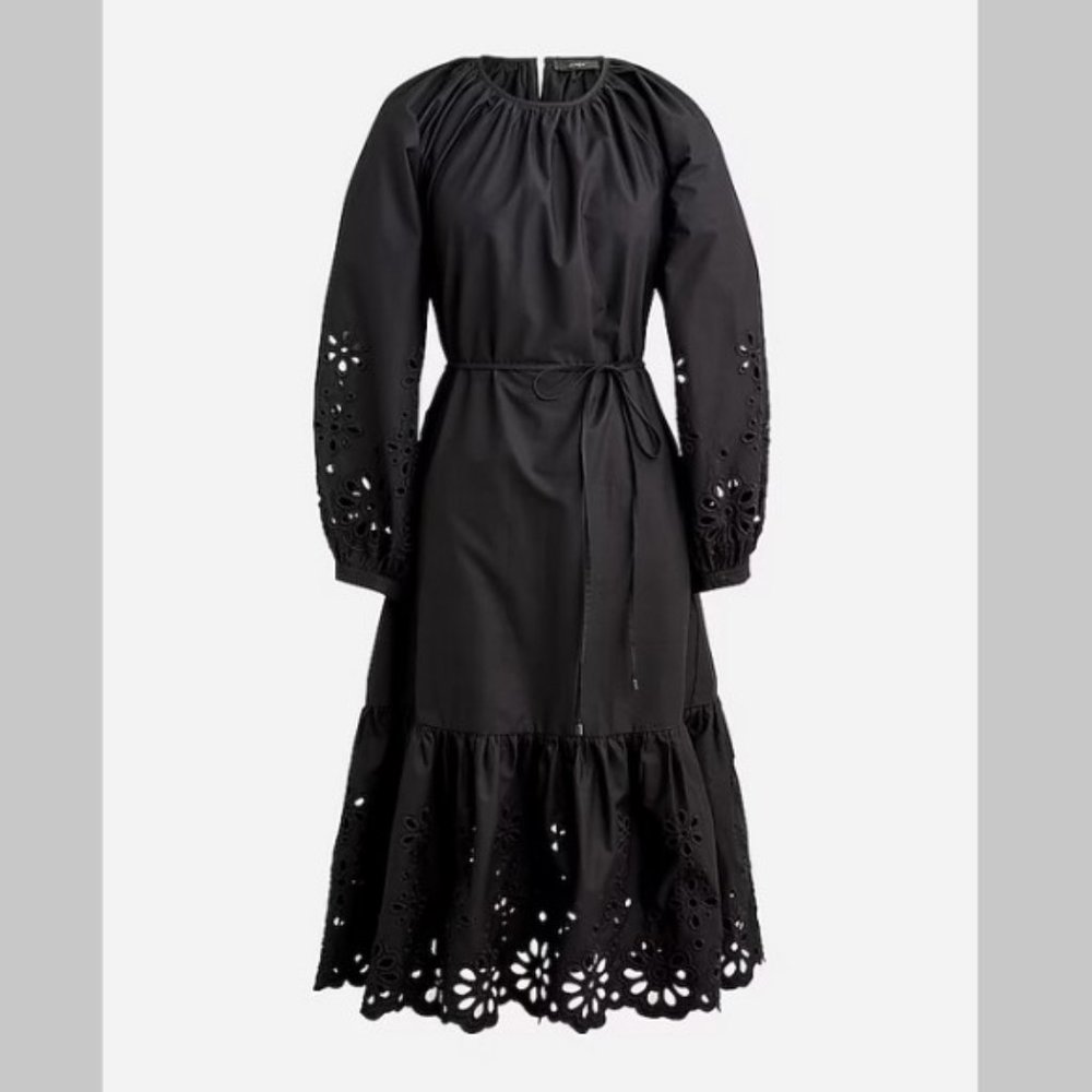 J. Crew Eyelet-trim midi dress XL